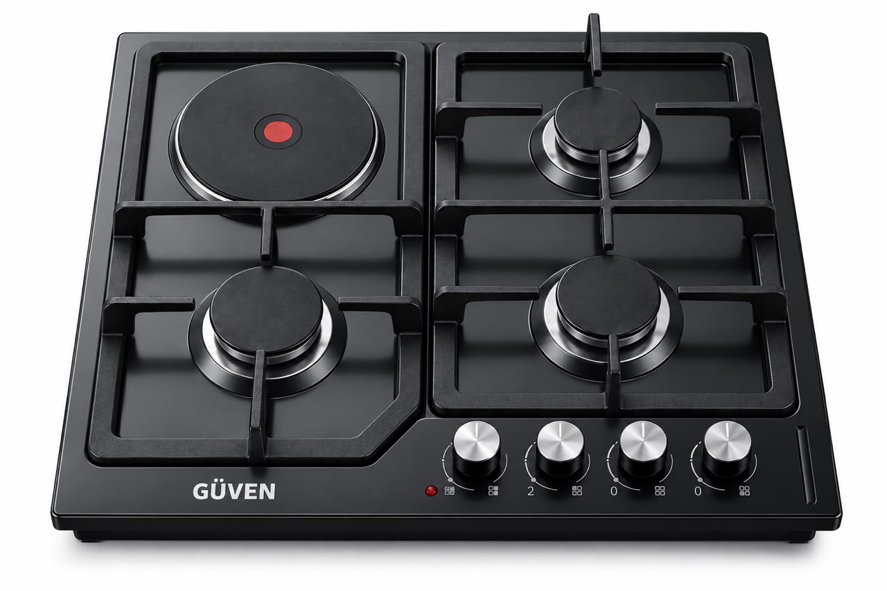 Guven 3+1 Hybrid Gas and Electric Hob